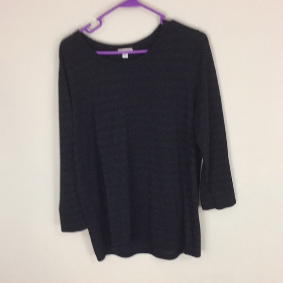 GAP Tops - Gap Black with Metallic Stripes 3/4 Sleeve Top Tunic Tee Size XL